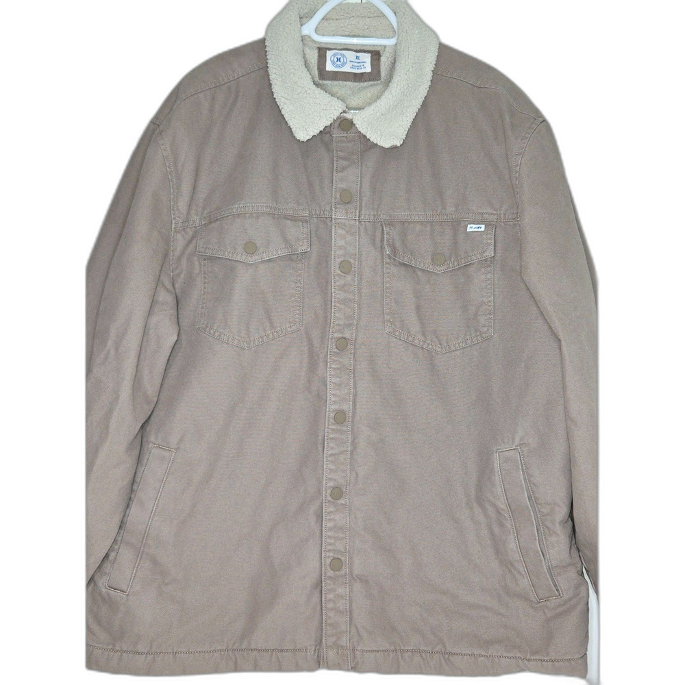 Hurley Sherpa Lined Corduroy Trucker Jacket | Men's Size XL | Tan Brown